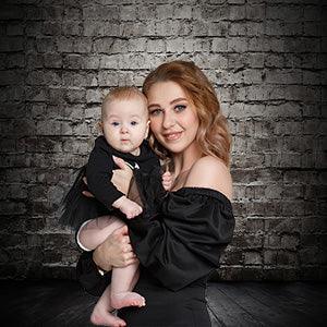 Retro Black Brick Wall Photography Backdrop Portrait Background for Photography KH02555