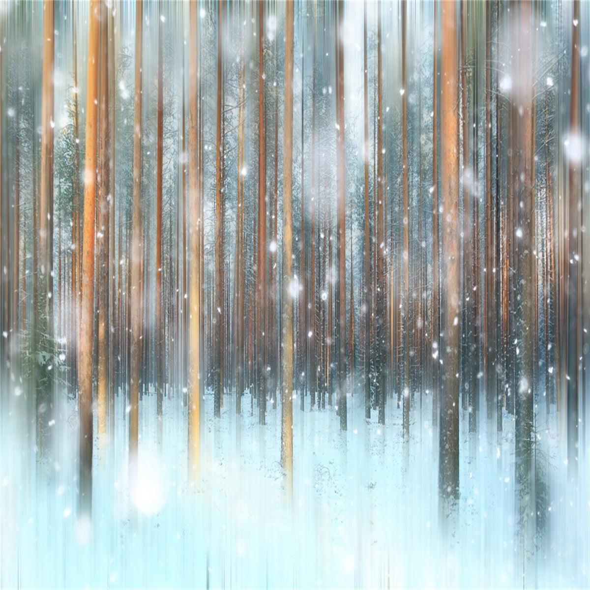 Winter Forest Snowflake Fabric Photography Backdrops