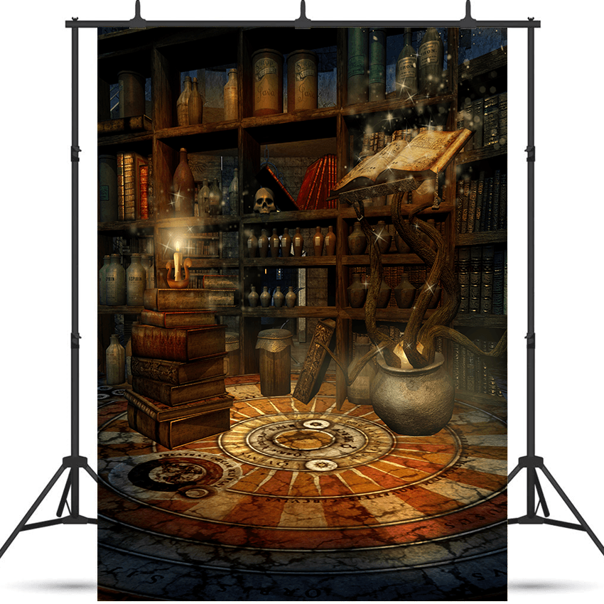 Fantasy Room With Magic Books Photography Backdrops SBH0396