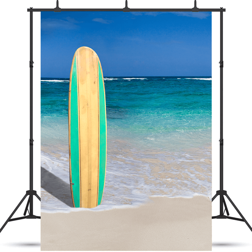Surfing Boards With Beach Fabric Backdrop SBH0532