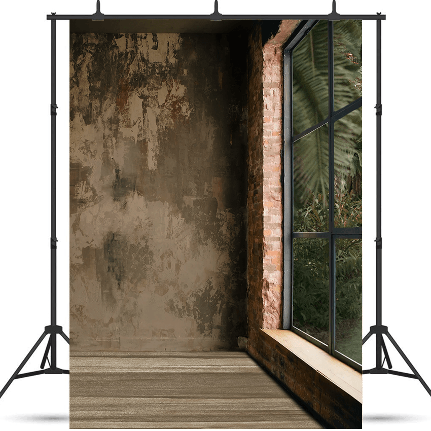 Empty Room Brown Stucco Wall Backdrop for Photo Studio SBH0664