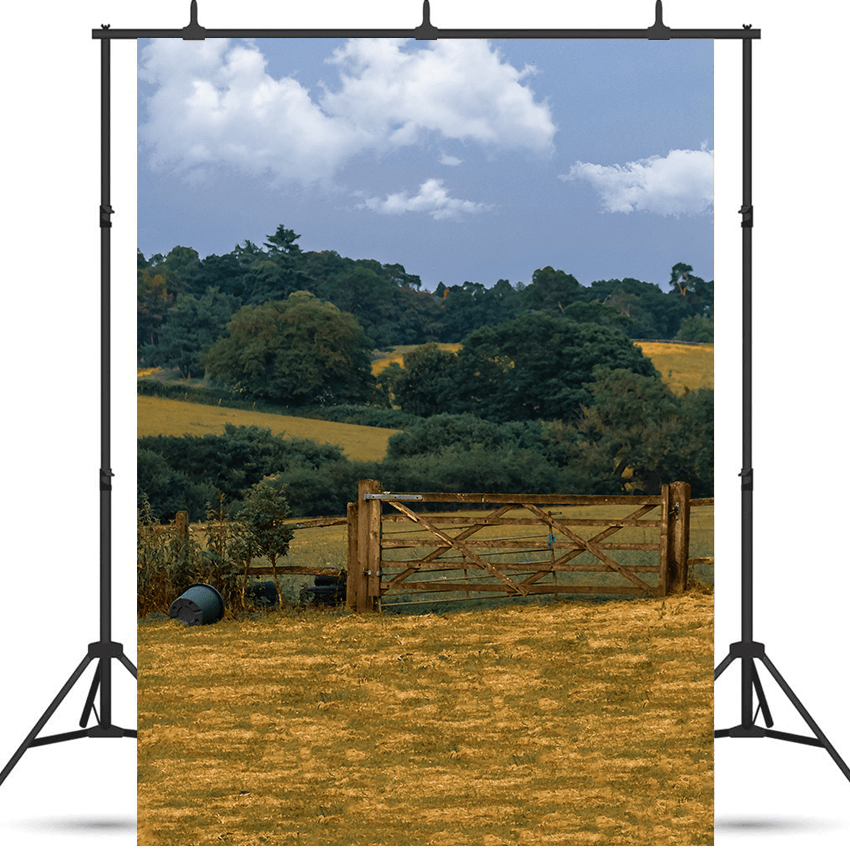 Brown Grass Field Under Beautiful Sky Background For Photo SBH0691