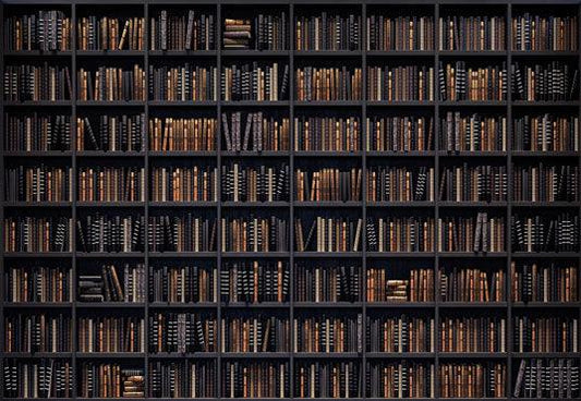 Vintage Dark Bookshelf  School Prom Backdrops