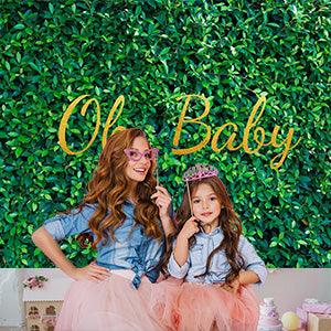 Fresh Green Leaves Photography Backdrop for Baby Shower