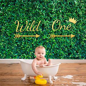 Fresh Green Wild One  Photography Backdrop for 1st Birthday