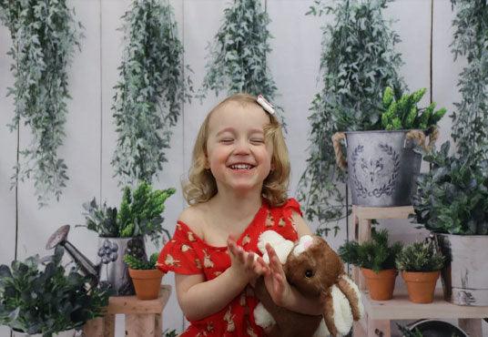 Spring Garden White Wooden Photography Backdrops for Easter