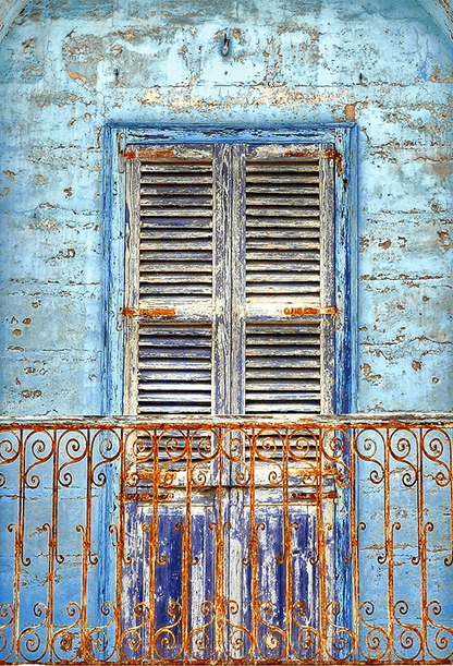 Rusty Iron Balcony Old Wall Backdrop for Photography SBH0195