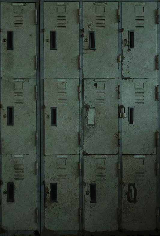 Old Rusty Gym Lockers Backdrop for Sports Photography SBH0236