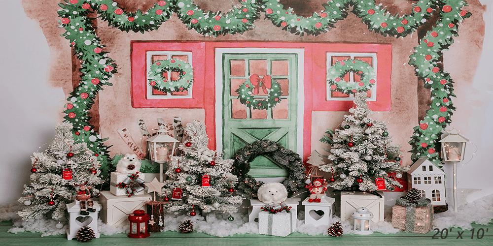 Merry Christmas Watercolour Backdrop for photoshootings SBH0263