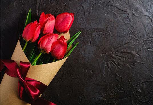 Black Background Rose Decoration Valentine's Day Mother's Day Backdrop for Photography SBH0010