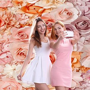 Pink Flower Background Floral Wall Backdrop for Party Photoshoot KH04991