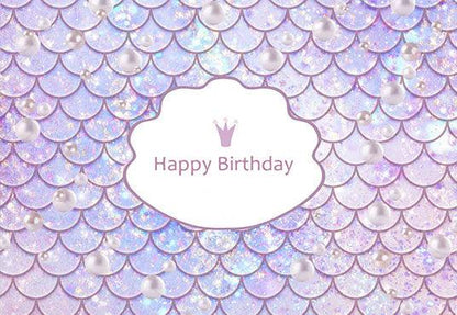 Mermaid Purple Photography Backdrop for Birthday Party