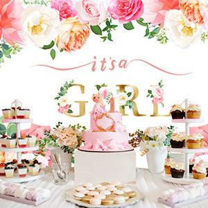 Flower  Decoration Girl Photography Backdrop for Birthday Baby Shower