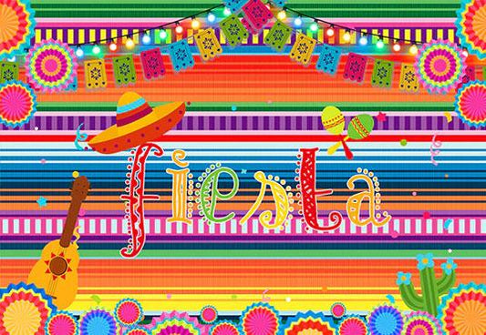 Fiesta Colorful Backdrop for Birthday Party Photography