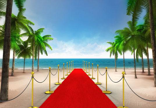 Summer Tropical Red Carpet Blue Sky Backdrops