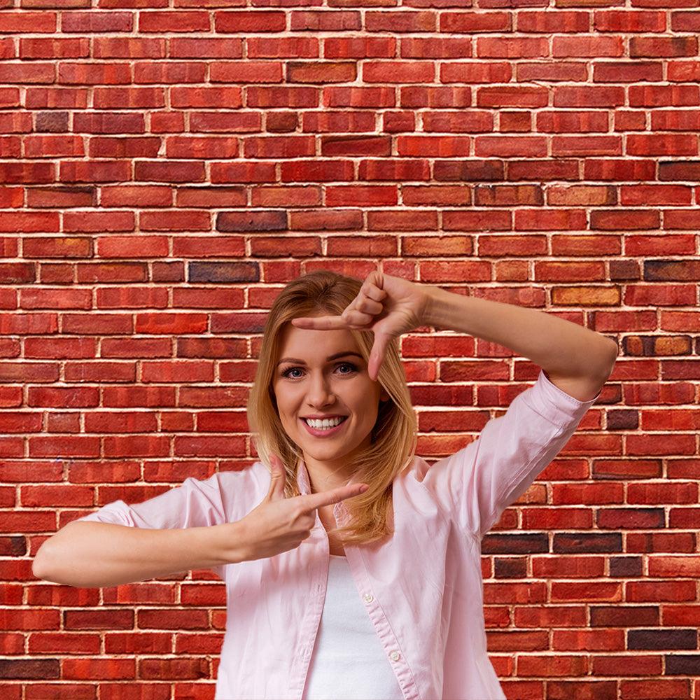 Retro Red Brick Wall Photography Backdrop Digital Printed Background Decor KH02337