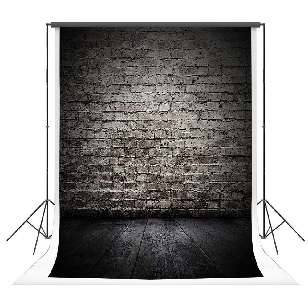 Retro Black Brick Wall Photography Backdrop Portrait Background for Photography KH02555