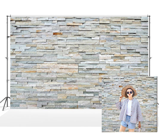 Stone Wall Limestone Rock Wall Background Printable Photography Backdrop KH03721