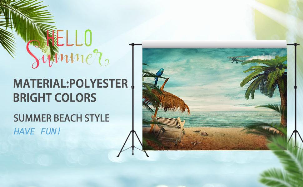 Digital Background Summer Ocean Backdrop Beach Background for Photo Studio KH04834