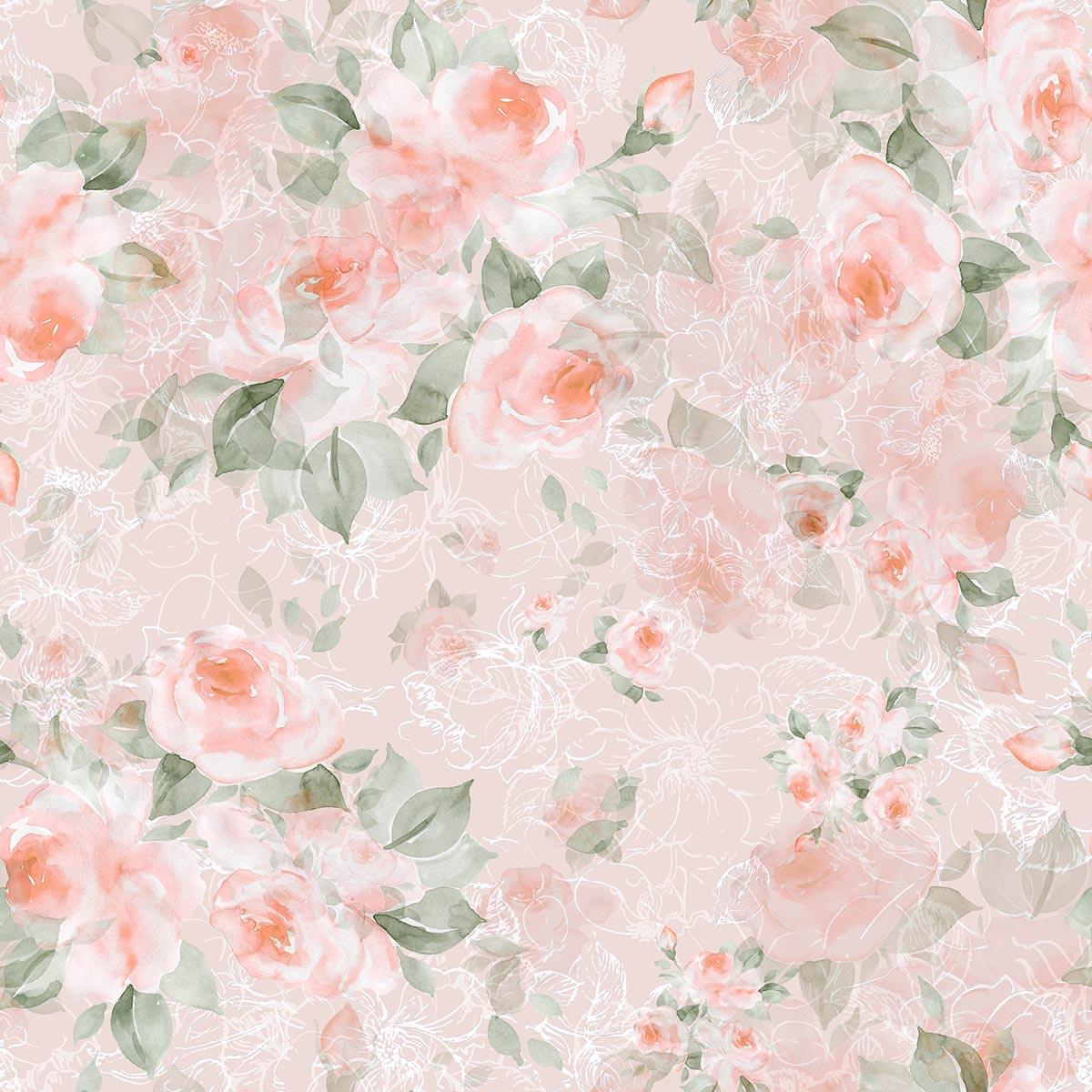 Water Pink Floral Green Leaves Spring Backdrops for Studio