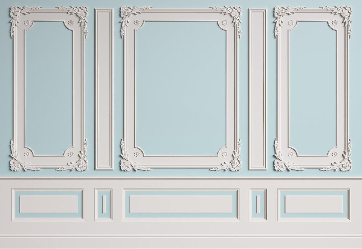 White Light Blue Art Texture Wall Wedding Backdrops for Studio