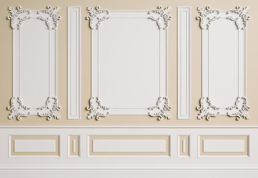 Beige and White Vintage Characteristic Wall Backdrops for Wedding
