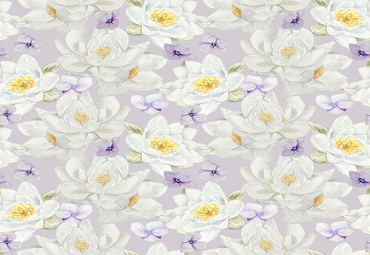 Purple Floral White Flowers Lavender Backdrops