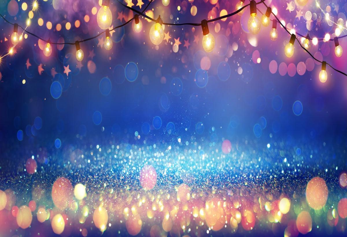 Dark Blue Glitter Christmas Photo Studio Background