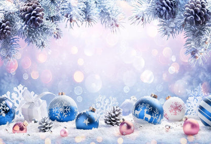 Blue Bell Winter Christmas Photography Backdrop for Mini Session