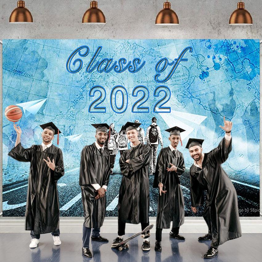 Blue Sky and White Clouds Graduation Party Backdrop for Photography Graduation Party Decorations SBH0084