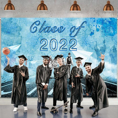 Blue Sky and White Clouds Graduation Party Backdrop for Photography Graduation Party Decorations SBH0084