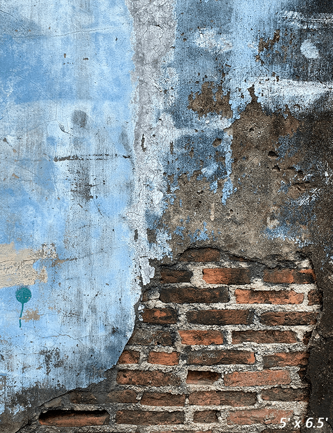 Vintage Blue Brick Wall Backdrop for Grunge Photography SBH0326