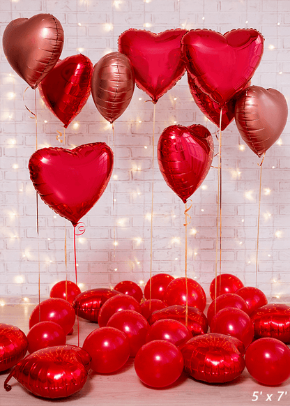 Valentine's Day Red Balloons Photography Backdrop SBH0363