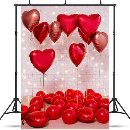 Valentine's Day Red Balloons Photography Backdrop SBH0363