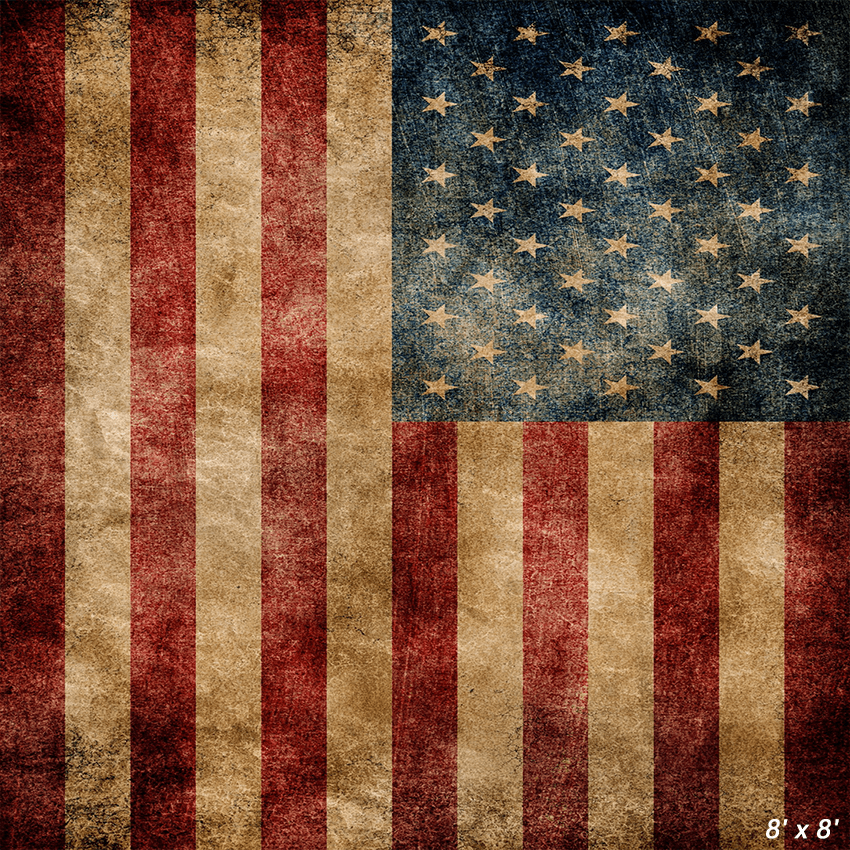 Old Dirty USA Flag Independence Backdrop for Photography SBH0365