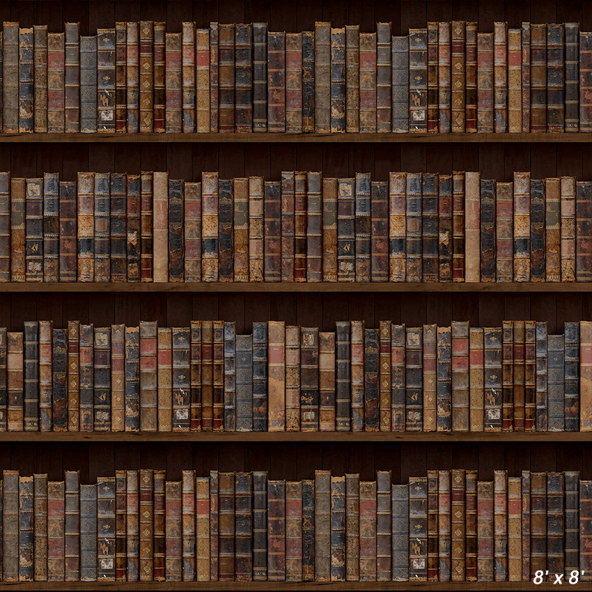 Vintage Black Wood Bookshelf Photography Backdrop SBH0399