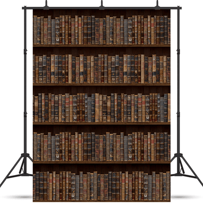 Vintage Black Wood Bookshelf Photography Backdrop SBH0399