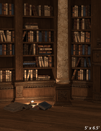 Historical Candlelit Library Backdrop for Photography SBH0401