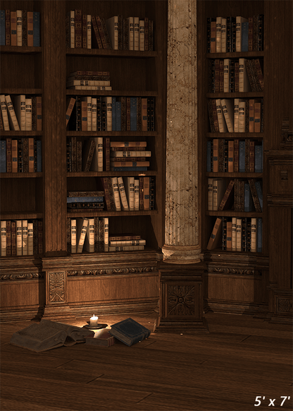 Historical Candlelit Library Backdrop for Photography SBH0401