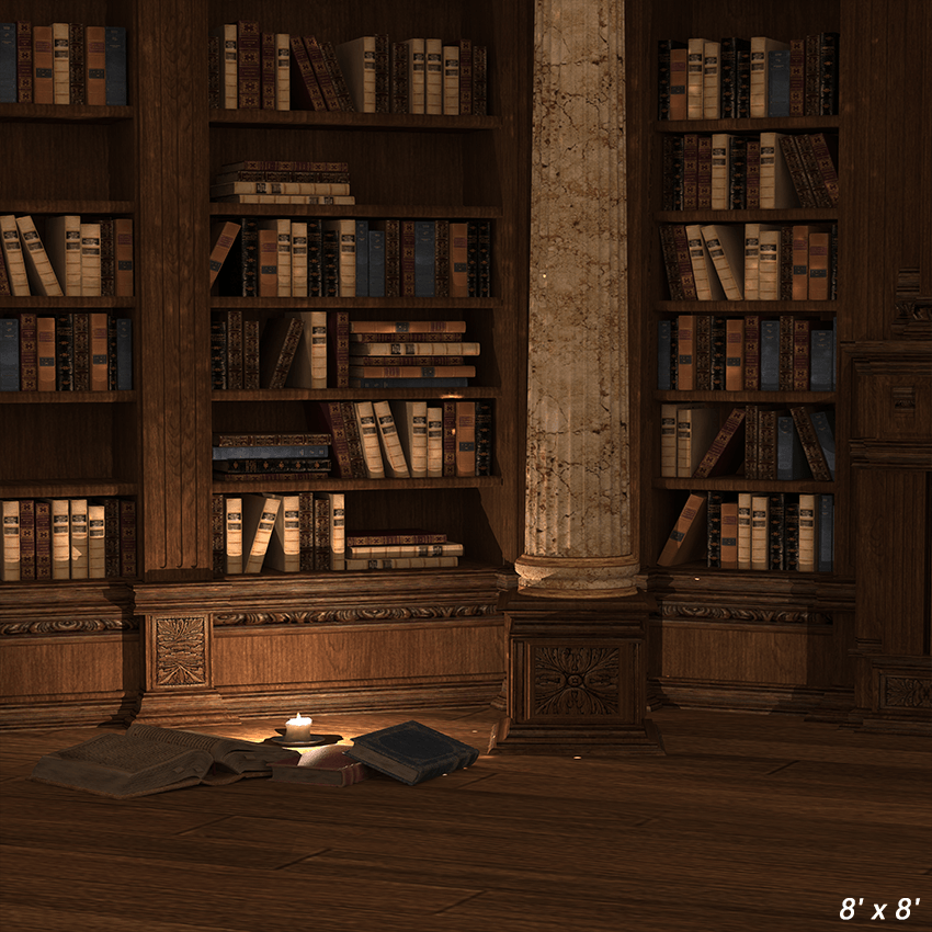 Historical Candlelit Library Backdrop for Photography SBH0401