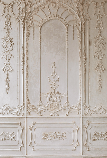 White Ornate Plaster Wall Backdrop for Photography SBH0411