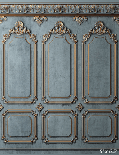 Gold Stucco Blue Paint Backdrop for Photography SBH0412