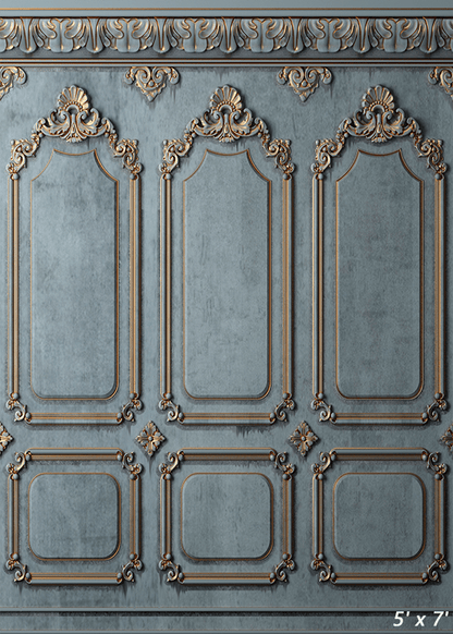 Gold Stucco Blue Paint Backdrop for Photography SBH0412