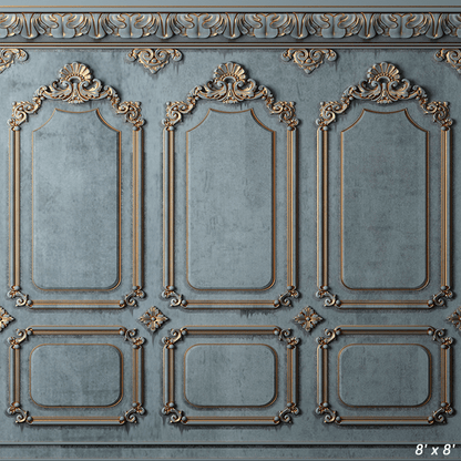 Gold Stucco Blue Paint Backdrop for Photography SBH0412