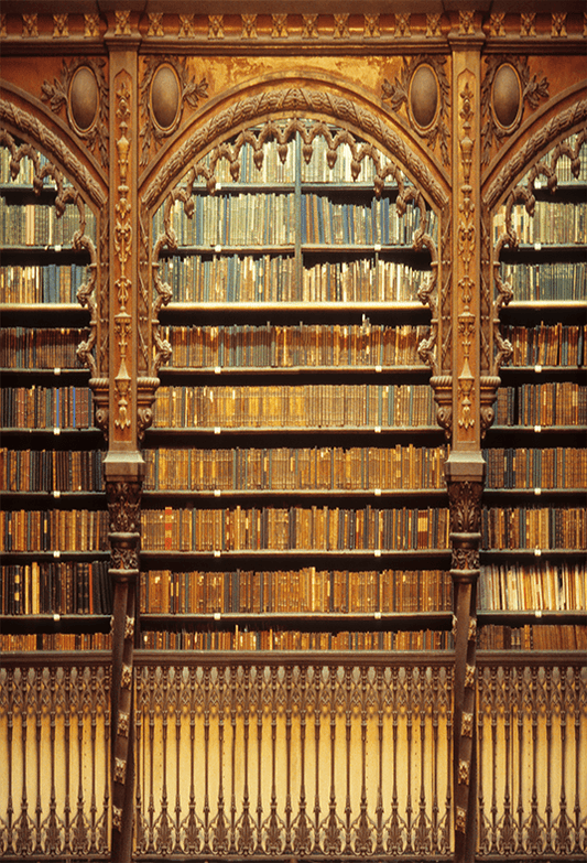 Old Antique Library Bookshelf Backdrop for Photo SBH0430