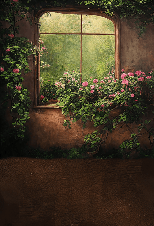 Overgrown Flowering Plants Backdrop for Photo SBH0482