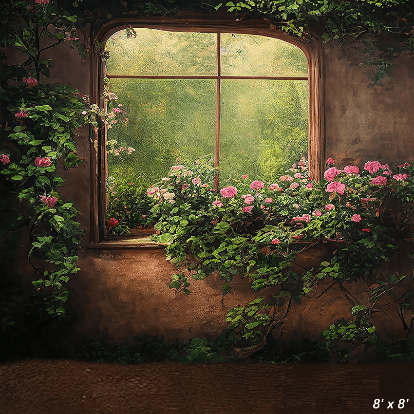 Overgrown Flowering Plants Backdrop for Photo SBH0482