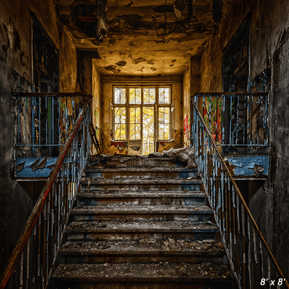 Graffiti Abandoned Staircase Backdrop Background SBH0487