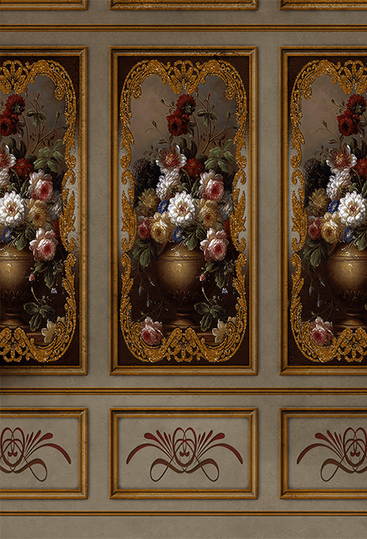Ornate Gilt Oil Painting Fabric Backdrop for Photo SBH0497