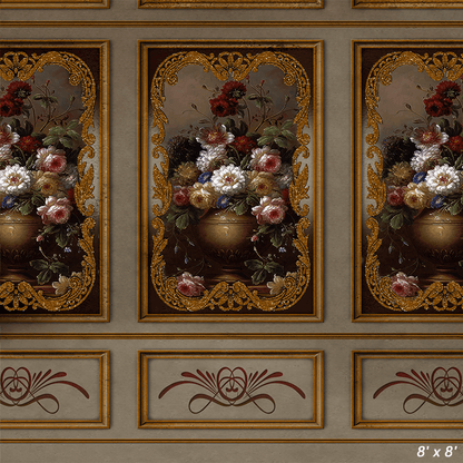 Ornate Gilt Oil Painting Fabric Backdrop for Photo SBH0497